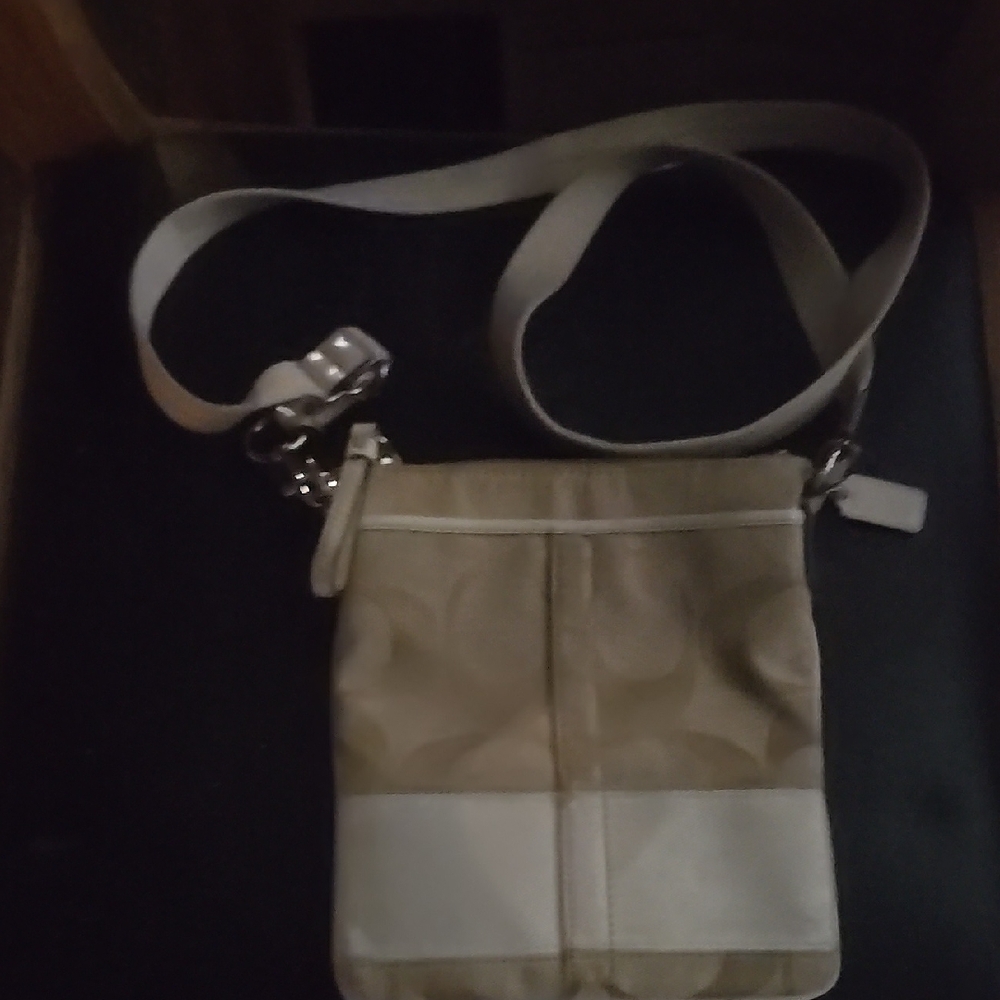 Coach Tan and Cream Crossbody Bag